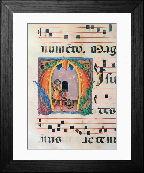 Framed Print : Anonymous Sienese painter, Day and night Antiphonary from the 6th Sunday after Pentecost to the Advent, 15th Century, illuminated manuscript, Italy, Tuscany, Siena