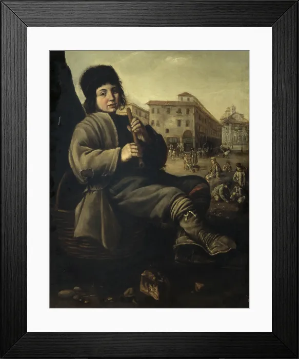 Framed Print : Poor Boy Sitting, after Giacomo Ceruti also known as Pitocchetto, 18th Century, oil on canvas - Italy, Lombardy, Milan, Castello Sforzesco, Civic Collections of Ancient Art