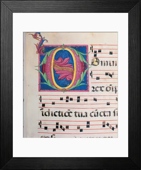 Framed Print : Anonymous Sienese painter, Day and night Antiphonary from the 6th Sunday after Pentecost to the Advent, 15th Century, illuminated manuscript, Italy, Tuscany, Siena