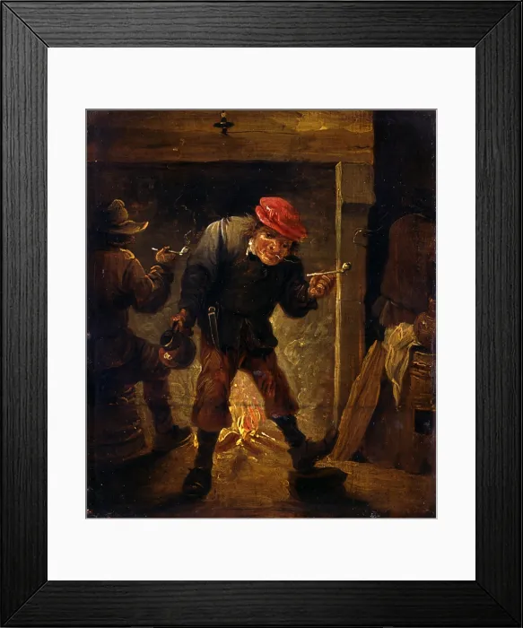 Framed Print : Two Smokers in front of a Fire, after David Teniers II, 1640 - 1699, 17th Century, oil on board, 15 x 17 cm - Italy, Lombardy, Milan, Castello Sforzesco Framed Print : Two Smokers in front of a Fire, after David Teniers II, 1640 - 1699, 17th Century, oil on board, 15 x 17 cm - Italy, Lombardy, Milan, Castello Sforzesco