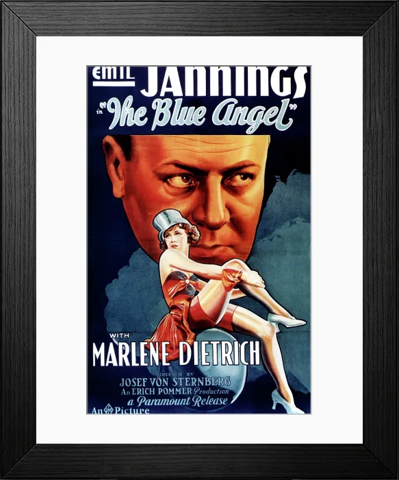 Framed Print : THE BLUE ANGEL, Marlene Dietrich, Emil Jannings (rear), 1930