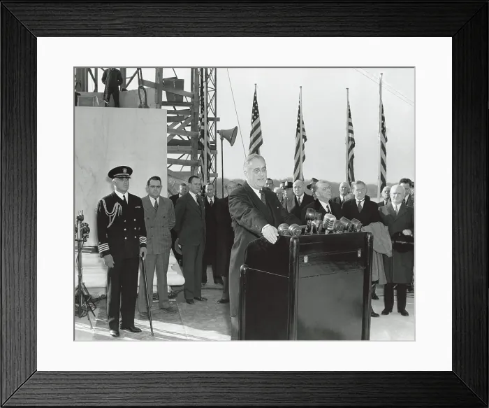 Framed Print : Franklin Roosevelt at Jefferson Memorial cornerstone laying. Nov. 15, 1939. (BSLOC_2013_5_137)