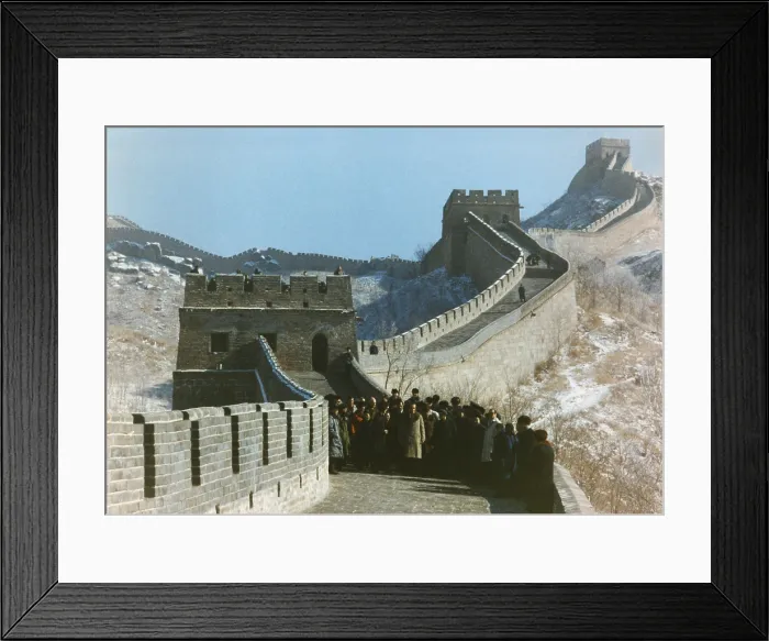 Framed Print : President Richard Nixon and his entourage on the Great Wall during his trip to China. Feb. 24, 1972. (BSLOC_2015_14_44)