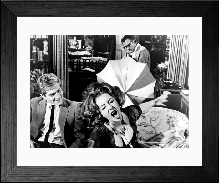 Framed Print : WHO'S AFRAID OF VIRGINIA WOOLF?, George Segal, Elizabeth Taylor, Richard Burton, 1966 Framed Print : WHO'S AFRAID OF VIRGINIA WOOLF?, George Segal, Elizabeth Taylor, Richard Burton, 1966