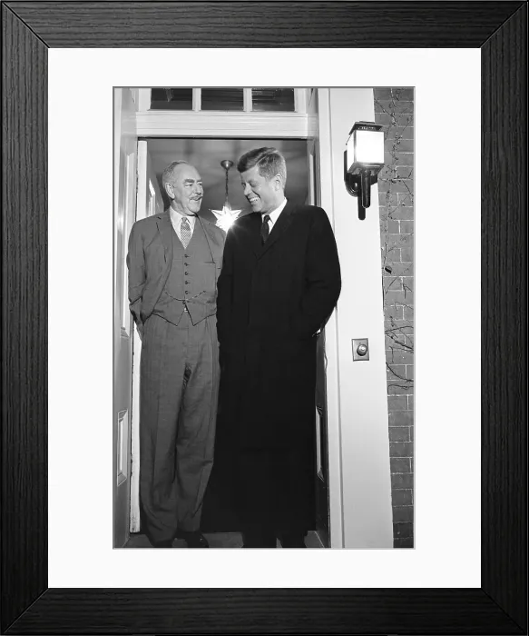 Framed Print : President-elect John Kennedy and Dean Acheson after meeting on Nov. 28, 1960. Acheson was Secretary of State from 1949 to 1953, during the Harry Truman administration Framed Print : President-elect John Kennedy and Dean Acheson after meeting on Nov. 28, 1960. Acheson was Secretary of State from 1949 to 1953, during the Harry Truman administration