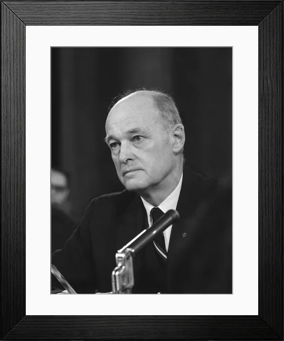 Framed Print : George Kennan, before the U.S. Senate Foreign Relations Committee, Feb. 10, 1966. He testified that Vietnam was not strategic to U.S