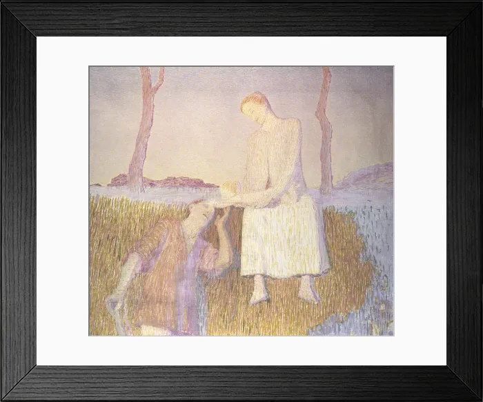 Framed Print : Family (La Famiglia), by Domenico Guerello, 1916, 20th Century, oil on canvas - Private collection. Whole artwork view