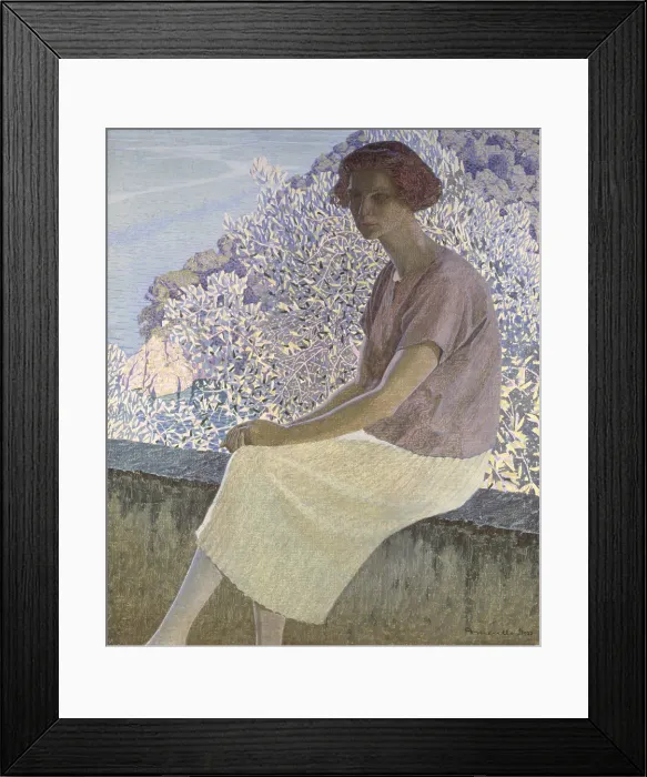 Framed Print : Silvery Calm (Calma argentea), by Domenico Guerello, 1922, 20th Century, oil on canvas - Italy, Liguria, Genoa Nervi, Modern Art Civic Collection. Whole artwork view