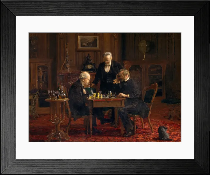 Framed Print : THE CHESS PLAYERS, by Thomas Eakins, 1876, American painting, oil on wood Framed Print : THE CHESS PLAYERS, by Thomas Eakins, 1876, American painting, oil on wood