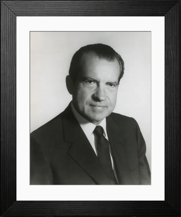 Framed Print : President Richard Nixon in his first term official portrait, 1969. (BSLOC_2015_14_40)
