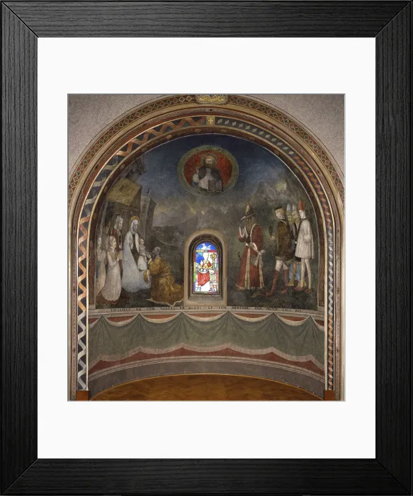 Framed Print : Adoration of the Magi, by Unknown Artist, 15th Century, fresco - Italy, Lombardy, Como, Bishop Palace. Whole artwork view Framed Print : Adoration of the Magi, by Unknown Artist, 15th Century, fresco - Italy, Lombardy, Como, Bishop Palace. Whole artwork view