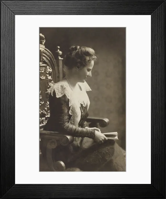Framed Print : Edith Carow Roosevelt, wife of Theodore Roosevelt, 26th President of the US reading a book. Photo by J. Schloss, N.Y. Dec Framed Print : Edith Carow Roosevelt, wife of Theodore Roosevelt, 26th President of the US reading a book. Photo by J. Schloss, N.Y. Dec
