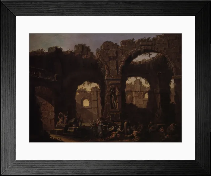 Framed Print : Bacchanal in classical ruins, by Tommaso Formenti also known as Formenti, 1720, 18th Century, oil on canvas - Italy, Lombardy, Milan, Archbishopric. Whole artwork view Framed Print : Bacchanal in classical ruins, by Tommaso Formenti also known as Formenti, 1720, 18th Century, oil on canvas - Italy, Lombardy, Milan, Archbishopric. Whole artwork view