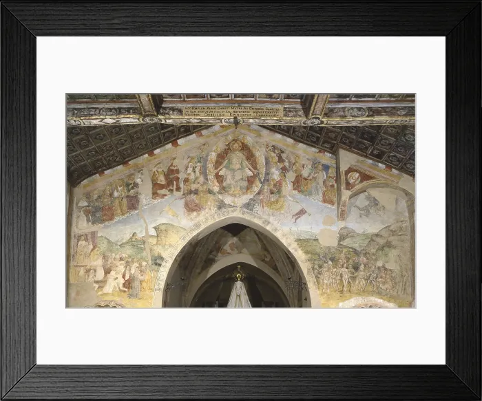 Framed Print : Last Judgment, by Unknown Artist, 15th Century, fresco - Italy, Lombardy, Brunello, Church of Announced Saint Mary. Whole artwork view