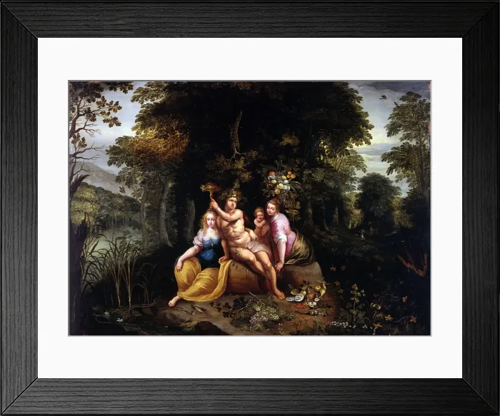 Framed Print : Allegory of Abundance, by Unknown Artist close to Hendrick Van Balen the Younger, 17th Century, oil on board, 54 x 75 cm - Italy, Lombardy, Milan, Castello Sforzesco