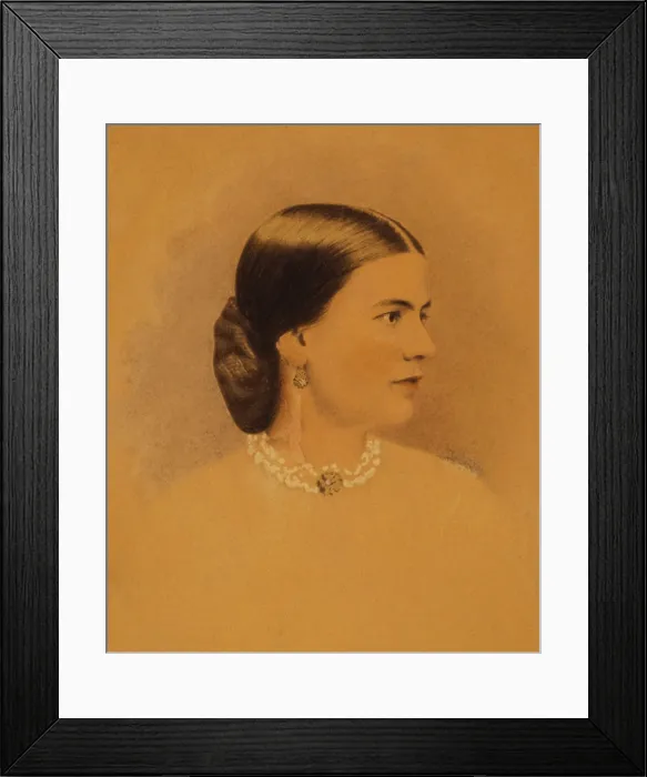 Framed Print : Ellen Herndon Arthur, wife of Chester A. Arthur, 21st President of the US, c. 1870-1880. Hand tinted albumen photo by Charles Milton Bell, c. 1870-79 (BSLOC_2016_14_65)