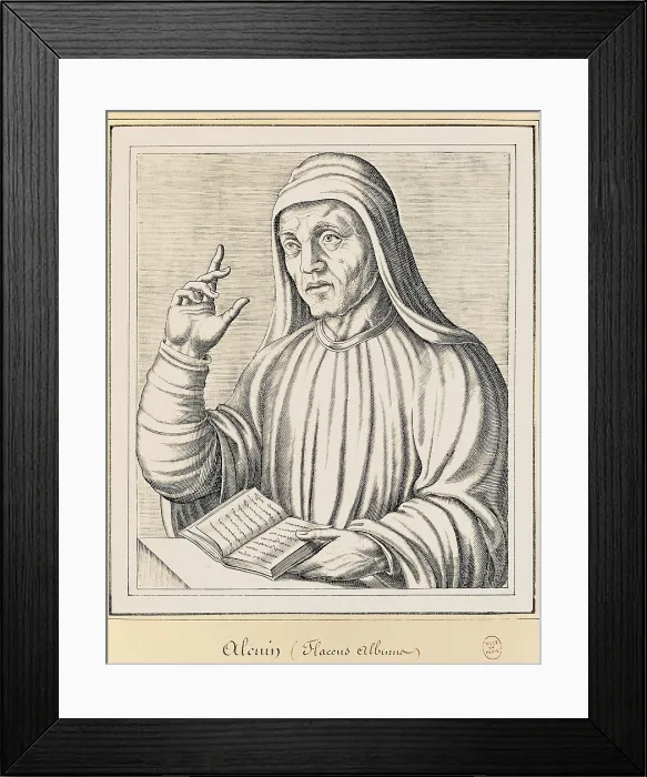 Framed Print : ALCUIN, Albinus Flaccus (735-804). Anglo-Saxon religious man and sage. Engraving. - BeBa / Iberfoto / Everett Collection (340967)**US SALES ONLY**