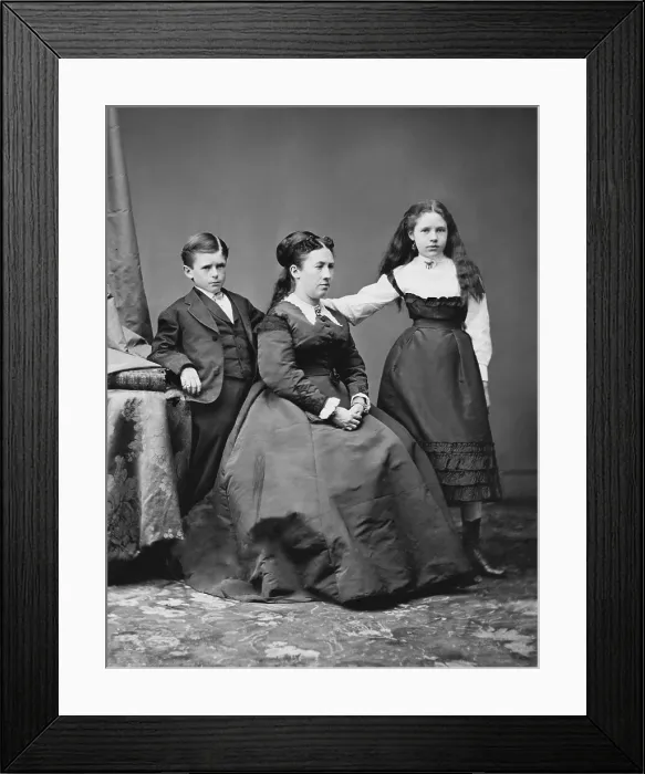 Framed Print : Julia Dent Grant, with her two youngest children, Jesse and Nellie, c. 1867-1869. She was the wife of Civil War General and President, Ulysses Grant. Photo by Mathew B Framed Print : Julia Dent Grant, with her two youngest children, Jesse and Nellie, c. 1867-1869. She was the wife of Civil War General and President, Ulysses Grant. Photo by Mathew B