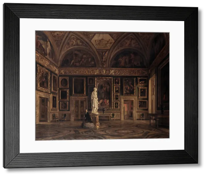 Framed Print : View the Room known as Room of Iliad in Pitti Gallery in Florence, by Domenico Caligo, 1864, 19th Century, oil on canvas - Italy, Lombardy, Milan, Brera Collection Framed Print : View the Room known as Room of Iliad in Pitti Gallery in Florence, by Domenico Caligo, 1864, 19th Century, oil on canvas - Italy, Lombardy, Milan, Brera Collection