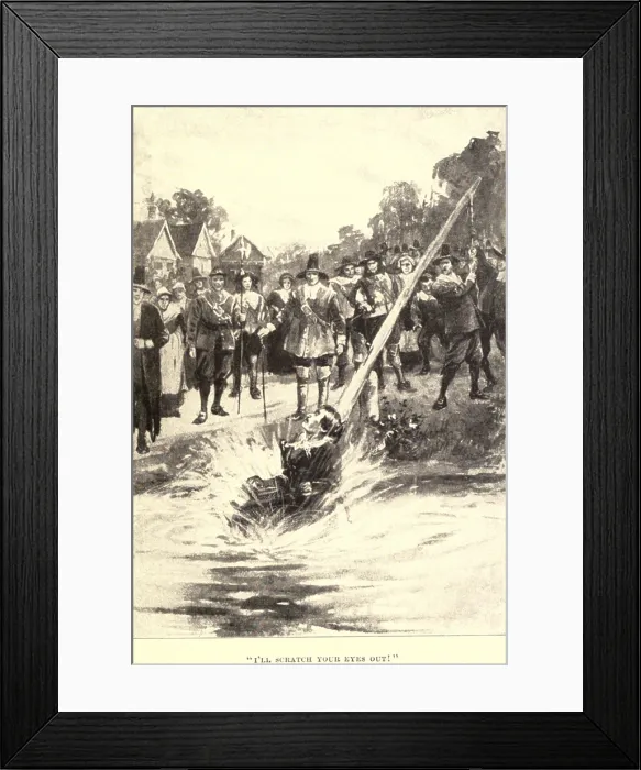 Framed Print : The Ducking Stool originated in medieval Europe and colonial North America Framed Print : The Ducking Stool originated in medieval Europe and colonial North America