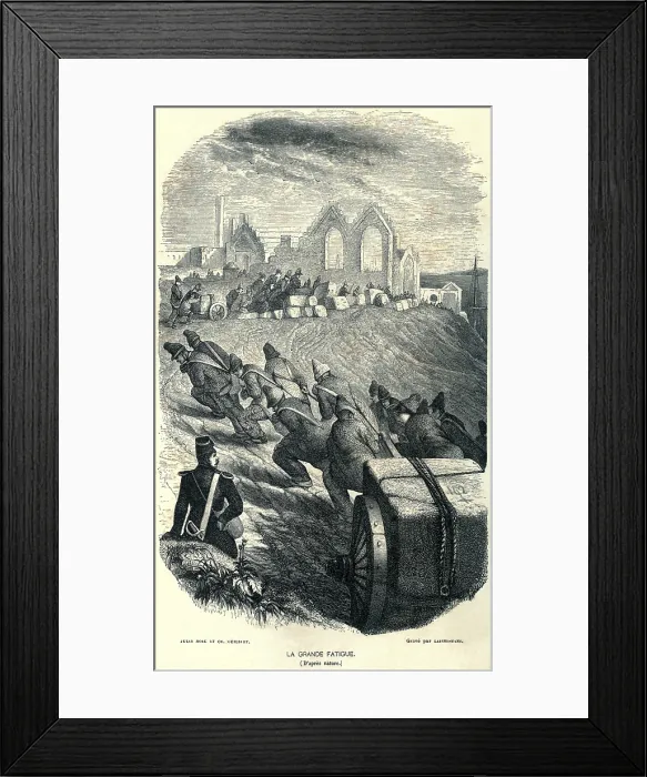 Framed Print : French convicts at hard labor, ca. 1840s Framed Print : French convicts at hard labor, ca. 1840s