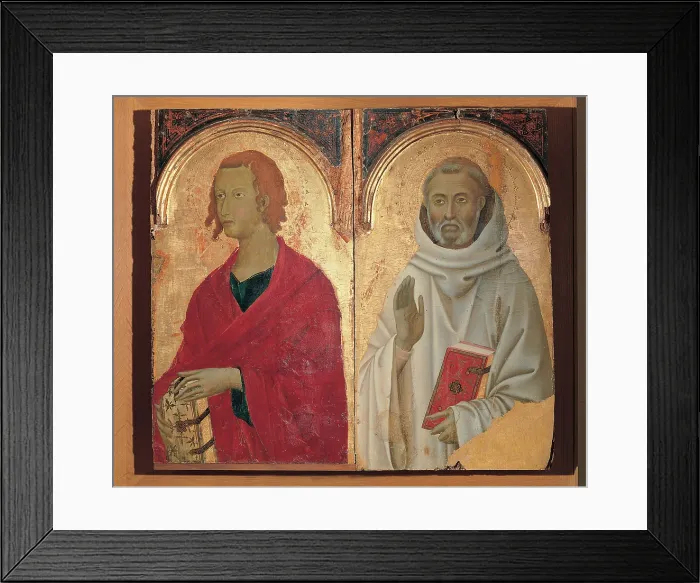 Framed Print : Segna di Bonaventura, Polyptych with Saints (St John the Evangelist, St Romuald, St Paul and Mary), 1298 - 1331, 14th Century, painting on wooden board, Italy, Tuscany, Siena Framed Print : Segna di Bonaventura, Polyptych with Saints (St John the Evangelist, St Romuald, St Paul and Mary), 1298 - 1331, 14th Century, painting on wooden board, Italy, Tuscany, Siena