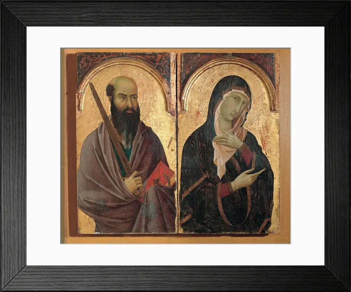 Framed Print : Segna di Bonaventura, Polyptych with Saints (St John the Evangelist, St Romuald, St Paul and Mary), 1298 - 1331, 14th Century, painting on wooden board, Italy, Tuscany, Siena Framed Print : Segna di Bonaventura, Polyptych with Saints (St John the Evangelist, St Romuald, St Paul and Mary), 1298 - 1331, 14th Century, painting on wooden board, Italy, Tuscany, Siena