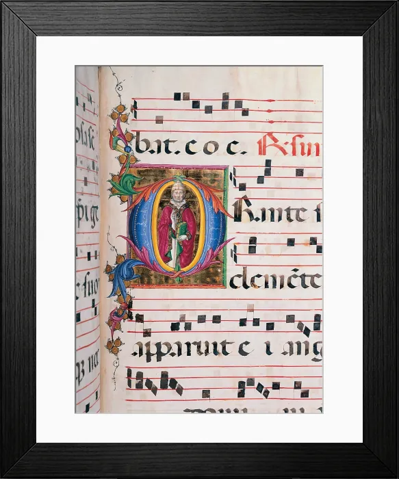 Framed Print : Anonymous Sienese painter, Day and night Antiphonary from the 6th Sunday after Pentecost to the Advent, 15th Century, illuminated manuscript, Italy, Tuscany, Siena Framed Print : Anonymous Sienese painter, Day and night Antiphonary from the 6th Sunday after Pentecost to the Advent, 15th Century, illuminated manuscript, Italy, Tuscany, Siena