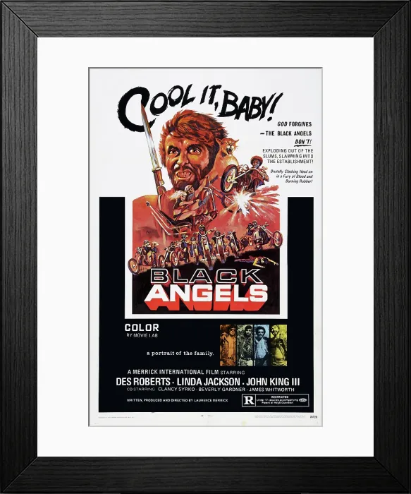 Framed Print : THE BLACK ANGELS, US poster art, 1970