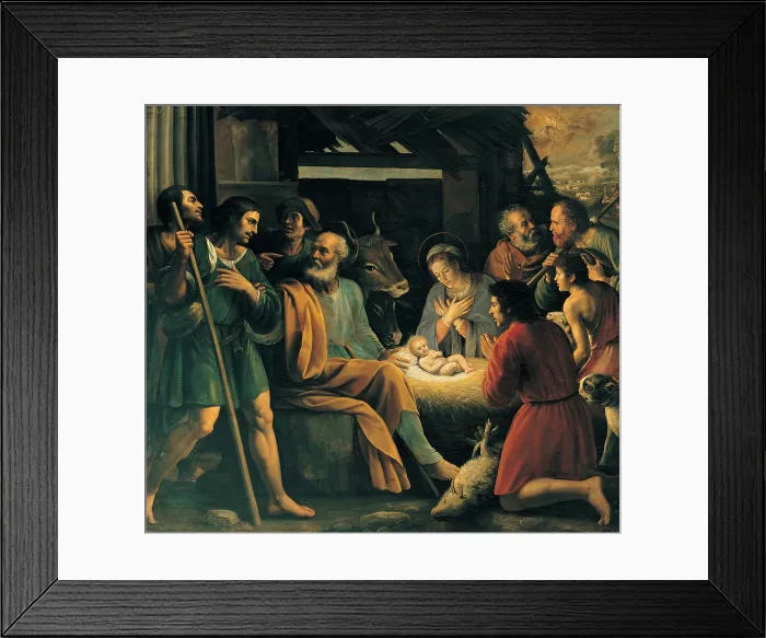Framed Print : probably Vermiglio Giuseppe, The Nativity and the Adoration of the Shepherds, 16th Century, oil on canvas, Italy, Lombardy, Milan, Brera art gallery Framed Print : probably Vermiglio Giuseppe, The Nativity and the Adoration of the Shepherds, 16th Century, oil on canvas, Italy, Lombardy, Milan, Brera art gallery