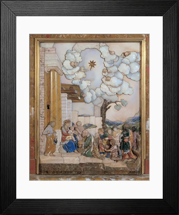 Framed Print : Torricelli Giuseppe Antonio, Adoration of the Magi, 1705, 18th Century, marble tarsias, Italy, Tuscany, Florence, Palatine Chapel Framed Print : Torricelli Giuseppe Antonio, Adoration of the Magi, 1705, 18th Century, marble tarsias, Italy, Tuscany, Florence, Palatine Chapel