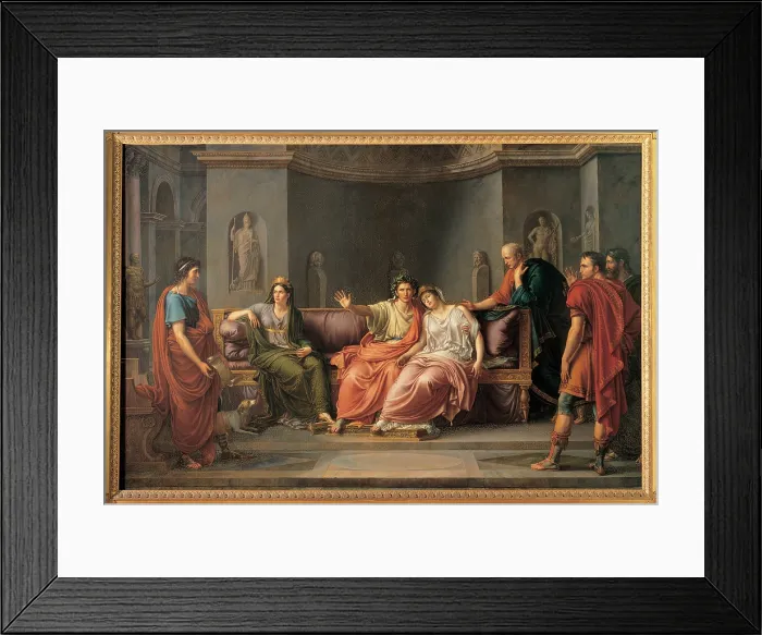 Framed Print : Wicar Jean-Baptiste, Virgil Reading The Aeneid To Augustus And Octavia, 1819 - 1821, 19th Century, oil on canvas, Italy, Lombardy, Tremezzo, Como, Villa Carlotta