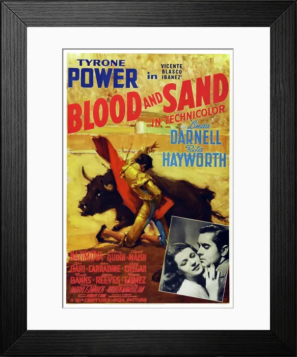 Framed Print : BLOOD AND SAND, US poster, from left: Rita Hayworth, Tyrone Power, 1941, TM & Copyright 20th Century Fox Film Corp. / courtesy Everett Collection