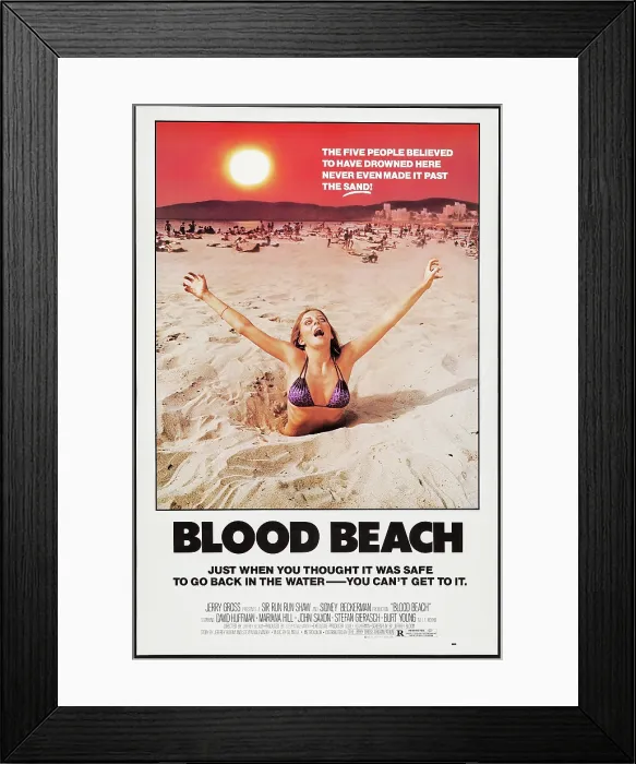 Framed Print : BLOOD BEACH, U.S. poster art, 1980, The Jerry Gross Organization / courtesy Everett Collection Framed Print : BLOOD BEACH, U.S. poster art, 1980, The Jerry Gross Organization / courtesy Everett Collection