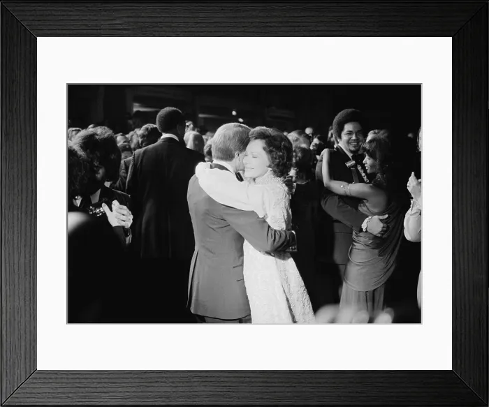 Framed Print : President Jimmy Carter and First Lady Rosalynn Carter dancing at an inaugural ball. Jan. 20, 1977. (BSLOC_2015_14_70)