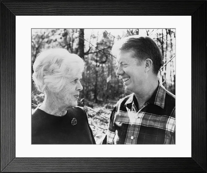 Framed Print : Jimmy Carter and his mother, Ms. Lillian. Born Bessie Lillian Gordy, she received her nursing degree in 1923