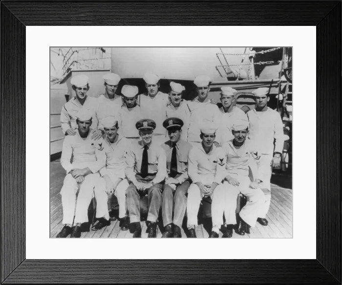 Framed Print : Jimmy Carter posed with O Division on deck of U.S.S. WYOMING, June 1947 Framed Print : Jimmy Carter posed with O Division on deck of U.S.S. WYOMING, June 1947