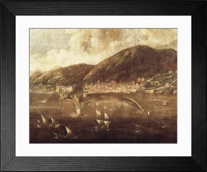 Framed Print : View of Savona from the sea in 15th c. Detail. Italian anonymous. Oil on canvas. ITALY. Genoa. Pegli. Navy Museum. - BeBa / Iberfoto / Everett Collection (347952)**US SALES ONLY**