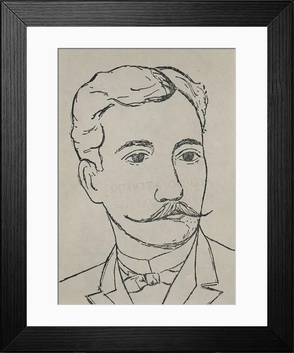 Framed Print : AZEVEDO, Aluisio de (1857-1913). Brazilian writer. Drawing. - J. Bedmar / Iberfoto / Everett Collection (348007)**US SALES ONLY**