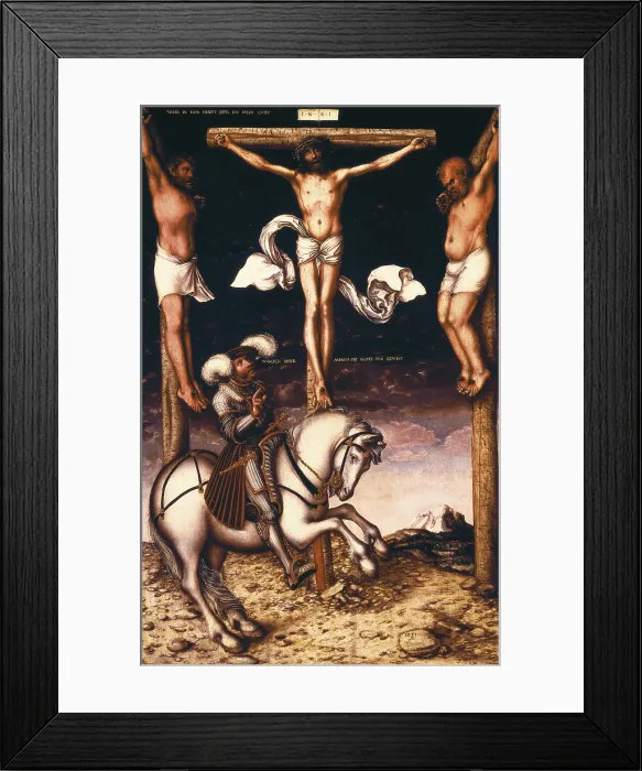 Framed Print : Cranach, Lucas, 'the Elder' (1472-1553). Calvary. 1538. German school. Renaissance art. Oil on wood. SPAIN. Sevilla. Fine Arts Museum Framed Print : Cranach, Lucas, 'the Elder' (1472-1553). Calvary. 1538. German school. Renaissance art. Oil on wood. SPAIN. Sevilla. Fine Arts Museum