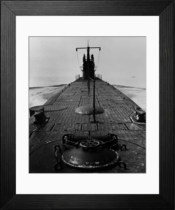 Framed Print : Looking forward along the deck of U.S. submarine during World War 2. August 1943. (BSLOC_2013_11_109) Framed Print : Looking forward along the deck of U.S. submarine during World War 2. August 1943. (BSLOC_2013_11_109)