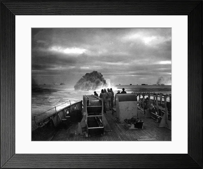 Framed Print : Explosion of a depth charge launched from U.S. Coast Guard Cutter Spencer Framed Print : Explosion of a depth charge launched from U.S. Coast Guard Cutter Spencer