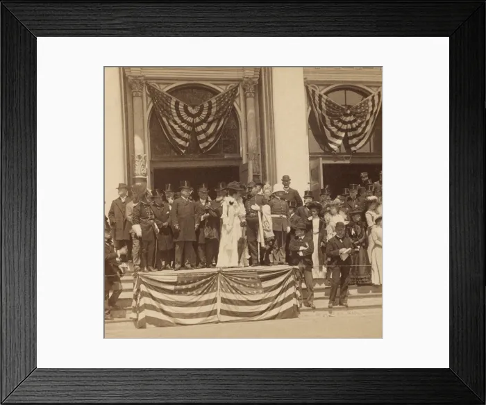 Framed Print : President Theodore and First Lady Edith Roosevelt and others reviewing a parade in Charleston, S.C Framed Print : President Theodore and First Lady Edith Roosevelt and others reviewing a parade in Charleston, S.C