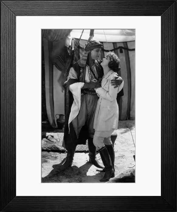 Framed Print : THE SHEIK, Rudolph Valentino, Agnes Ayres, 1921