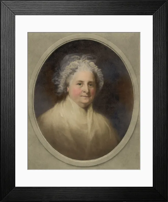 Framed Print : Martha Washington at age 65, in 1796 portrait by Gilbert Stuart (BSLOC_2016_14_9)