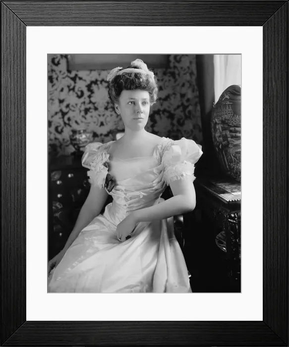 Framed Print : Helen Nellie Taft, wife of William Howard Taft, in a draped gilded age ball gown, c. 1905 Framed Print : Helen Nellie Taft, wife of William Howard Taft, in a draped gilded age ball gown, c. 1905