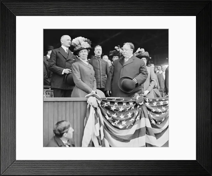Framed Print : President William Howard Taft and First Lady Helen Taft at a 1910 baseball game in Washington, D.C Framed Print : President William Howard Taft and First Lady Helen Taft at a 1910 baseball game in Washington, D.C