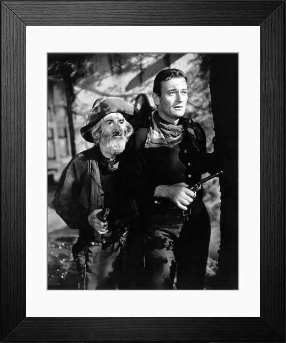 Framed Print : TALL IN THE SADDLE, from left, George Gabby Hayes, John Wayne, 1944 Framed Print : TALL IN THE SADDLE, from left, George Gabby Hayes, John Wayne, 1944