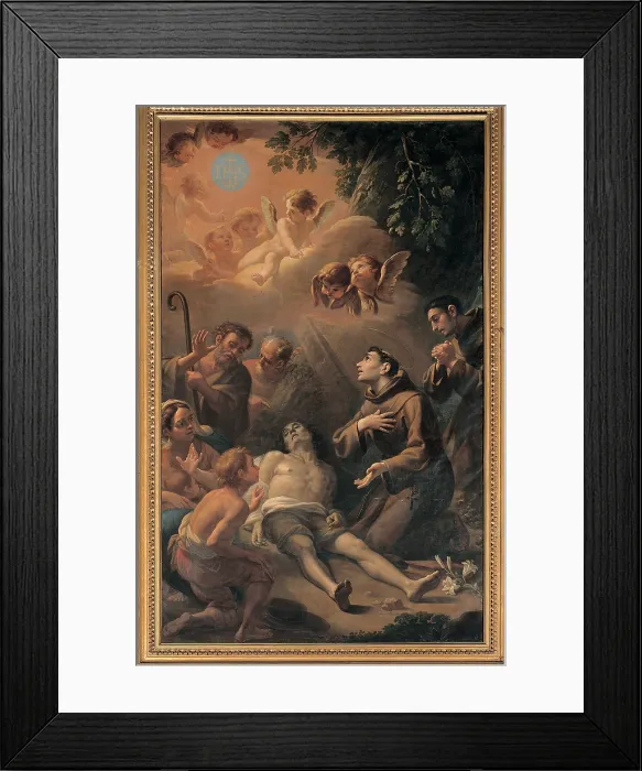 Framed Print : Labruzzi Carlo, Miracle of St Bernardine, 18th Century, oil on canvas, Italy, Umbria, Perugia, Sant'Andrea and San Bernardino Oratory Framed Print : Labruzzi Carlo, Miracle of St Bernardine, 18th Century, oil on canvas, Italy, Umbria, Perugia, Sant'Andrea and San Bernardino Oratory