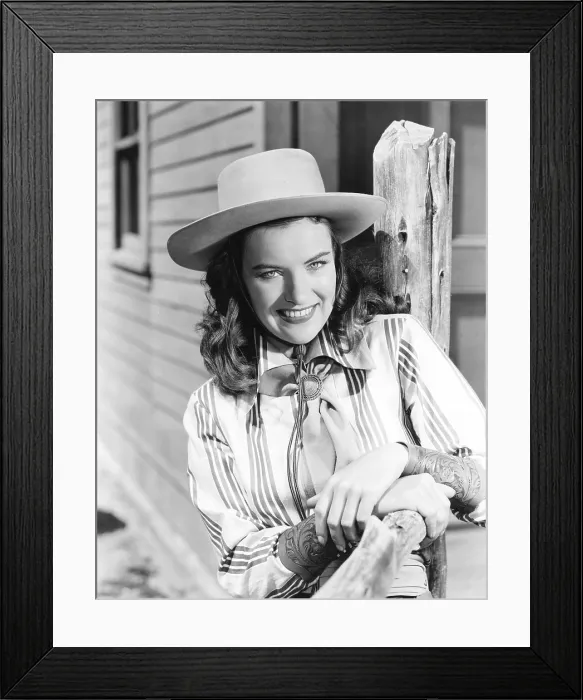 Framed Print : TALL IN THE SADDLE, Ella Raines, 1944